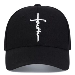 Faith Cross Embroidery Adjustable Baseball Cap Hat